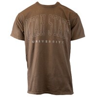 Utah State University block letter t-shirt brown